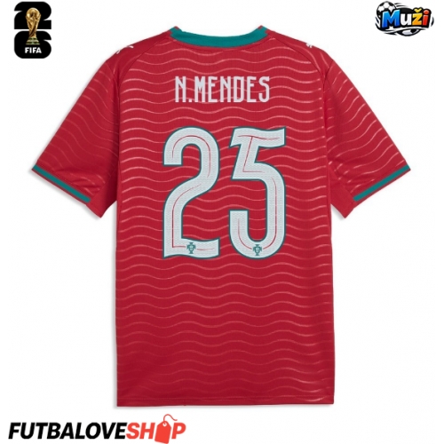 Dres Portugalsko Nuno Mendes #25 Domáci MS 2026 Krátky Rukáv